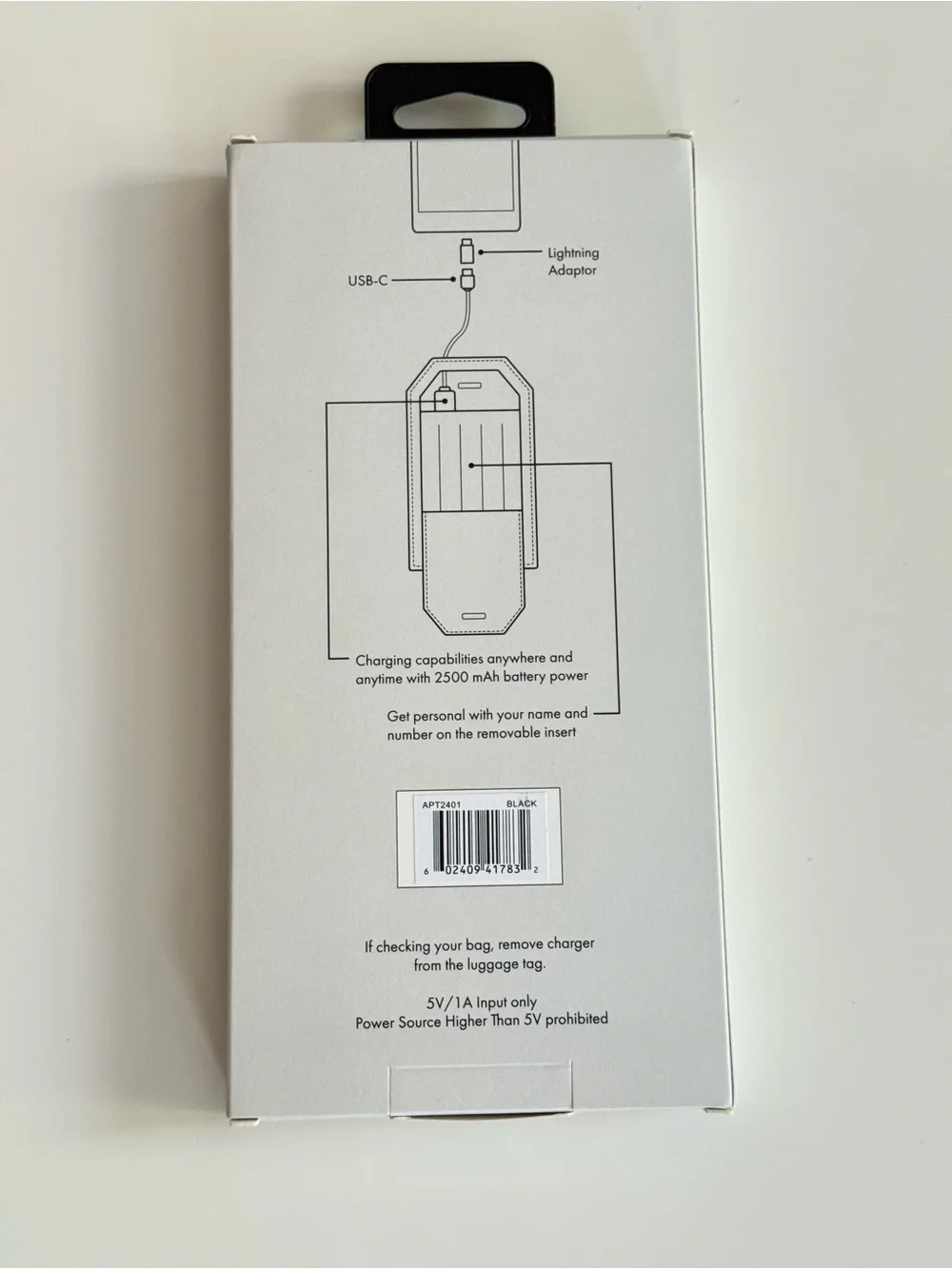 CALPAK Portable Charger Luggage Tag - Black | NIB